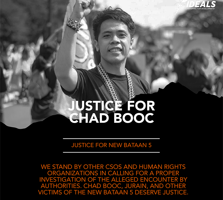 JUSTICE FOR CHAD BOOC. JUSTICE FOR NEW BATAAN 5